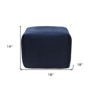 Homeroots 18" Blue 100% Cotton Ottoman  Cotton 517961
