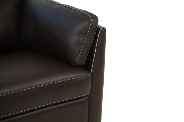 English Elm Matias Top Grain Leather Sofa with Walnut Legs and Structured Foam Seat Cushions B2726P498541