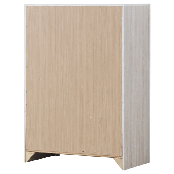 English Elm Geary Coastal White 4-Drawer Chest Dresser — Airy Coastal Finish, Spacious Storage, Classic Pull Handles B062P331059