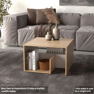 English Elm Everet 25" 3-Tier Shelf Side Table — Compact Multicolor End Table with Sturdy Particle Board Storage B070P363822