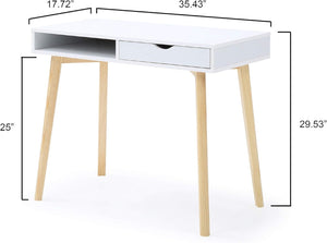 English Elm Modern Laurel Marbled Writing Desk with Drawers for Study Bedroom or Dorm B011P236745