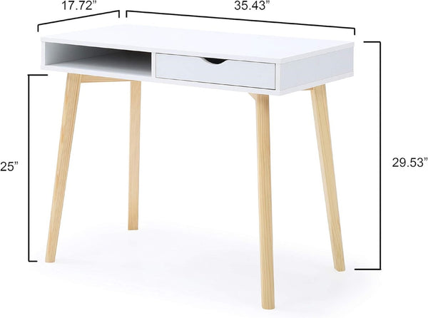 English Elm Modern Laurel Marbled Writing Desk with Drawers for Study Bedroom or Dorm B011P236745