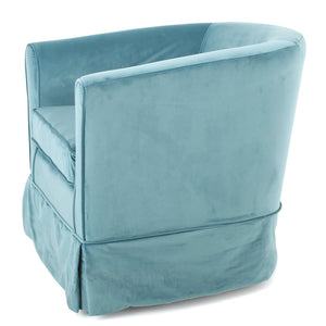 English Elm Christopher Knight Home® - SWIVEL Velvet Lounge Chair with Loose Cover for Gaming & Reading, Plush Comfort and Smooth Rotation Blue 29.25 L x 27.25 W x 22 H 57448.00NVLTBLU