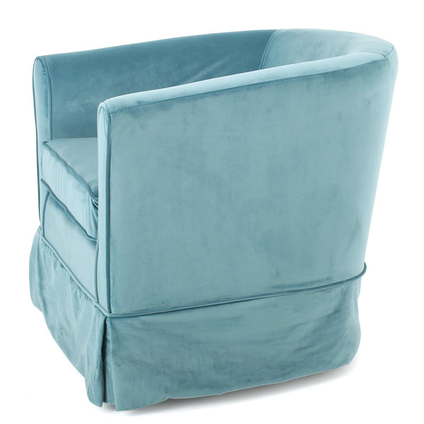 English Elm Christopher Knight Home® - SWIVEL Velvet Lounge Chair with Loose Cover for Gaming & Reading, Plush Comfort and Smooth Rotation Blue 29.25 L x 27.25 W x 22 H 57448.00NVLTBLU