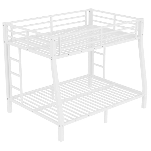 English Elm Metal Full Xl Over Queen Bunk Bed – Space-Saving, Durable Steel Frame, No Box Spring Needed, Easy Setup W1580S00288