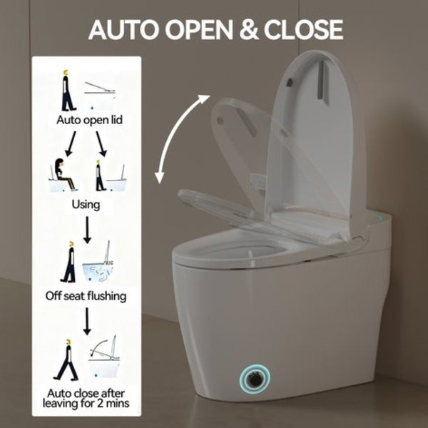 English Elm Unique Smart One Piece Toilet Bidet Combo with Auto Lid Warm Air Dryer Heated Seat W3133P476384