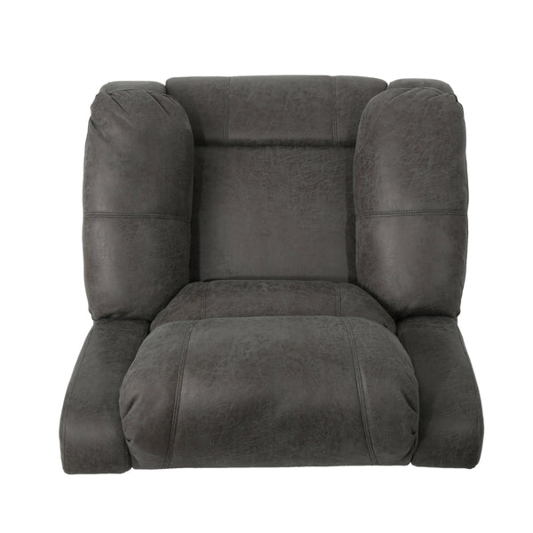 English Elm Christopher Knight Home® - Manual Recliner Chair Linen Upholstery, Compact Space-Saving Design with Dual-Angle Lever for Cozy Relaxation Slate 62812.00MFSLAT