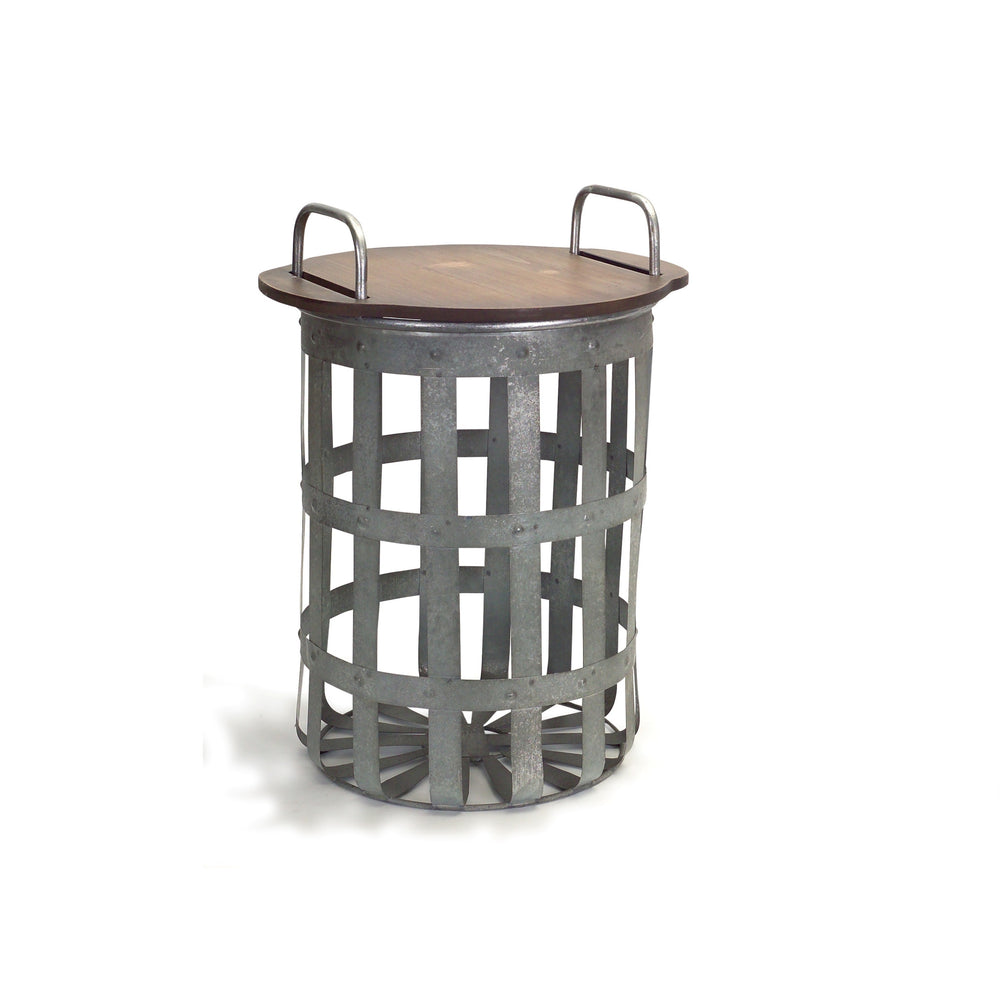 Homeroots Set Of Two 16" Grey And Brown Round End Tables   518008
