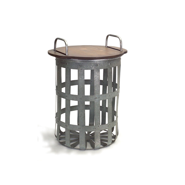 Homeroots Set Of Two 16" Grey And Brown Round End Tables   518008