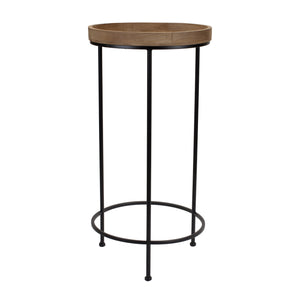 Homeroots Set Of Three 29" Black And Brown Round End Tables   518014