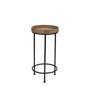 Homeroots Set Of Three 29" Black And Brown Round End Tables   518014