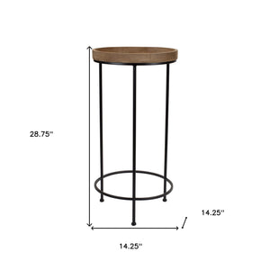 Homeroots Set Of Three 29" Black And Brown Round End Tables   518014