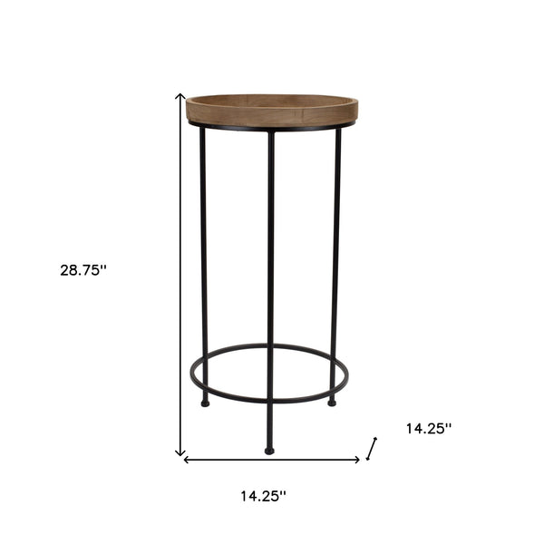 Homeroots Set Of Three 29" Black And Brown Round End Tables   518014