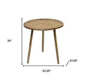 Homeroots Set Of Three 24" Brown Round End Tables   518015