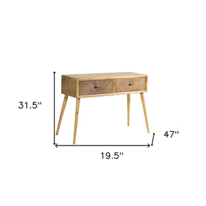 Homeroots 47" Brown End Table With Two Drawers   518016
