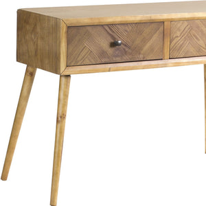 Homeroots 47" Brown End Table With Two Drawers   518016