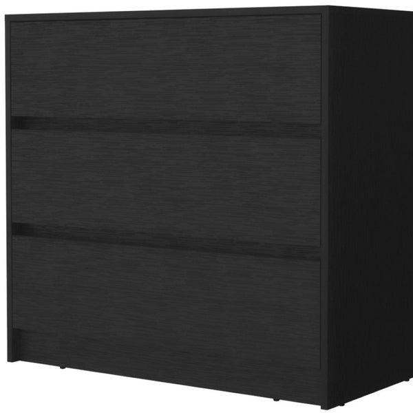 HomeRoots 33" Contemporary Three Drawer Dresser for Small Spaces - Versatile Storage Solution for Any Room Black 518025