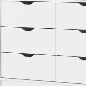 HomeRoots 42" White Six Drawer Dresser - Sleek Storage Solution for Modern Spaces, Perfect for Any Room Décor 6 518026