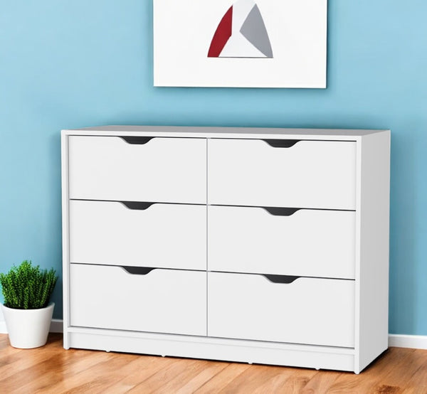 HomeRoots 42" White Six Drawer Dresser - Sleek Storage Solution for Modern Spaces, Perfect for Any Room Décor 6 518026