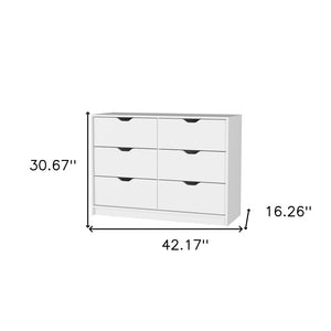 HomeRoots 42" White Six Drawer Dresser - Sleek Storage Solution for Modern Spaces, Perfect for Any Room Décor 6 518026
