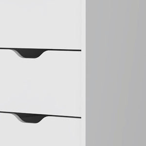 HomeRoots 18" Five Drawer Dresser - Sleek, Space-Saving Storage Solution for Any Room with Modern Style White 518027