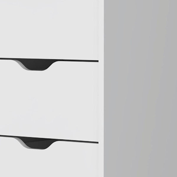 HomeRoots 18" Five Drawer Dresser - Sleek, Space-Saving Storage Solution for Any Room with Modern Style White 518027
