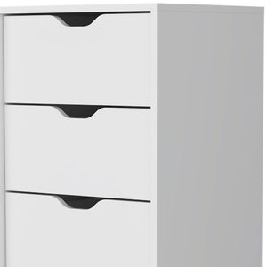 HomeRoots 18" Five Drawer Dresser - Sleek, Space-Saving Storage Solution for Any Room with Modern Style White 518027