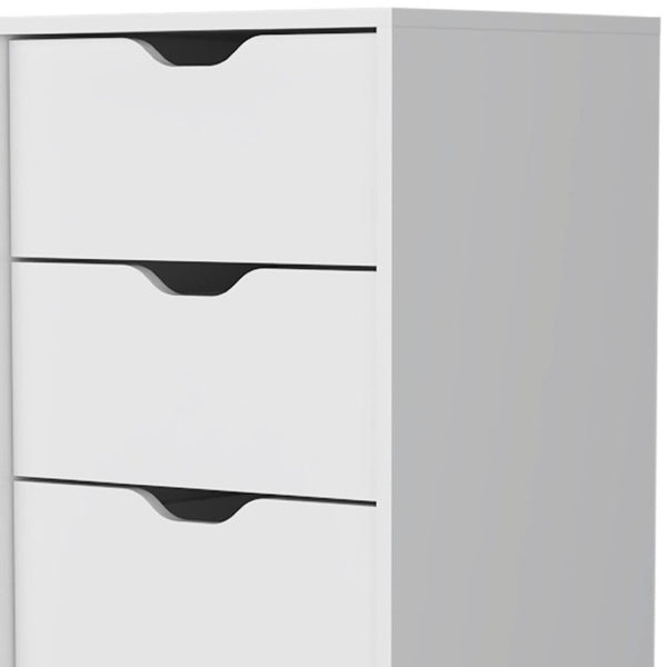 HomeRoots 18" Five Drawer Dresser - Sleek, Space-Saving Storage Solution for Any Room with Modern Style White 518027