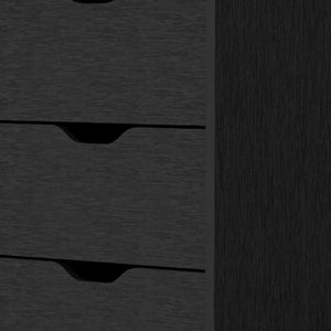 HomeRoots 18" Five Drawer Dresser - Sleek, Space-Saving Storage Solution for Any Room with Modern Style Black 518028