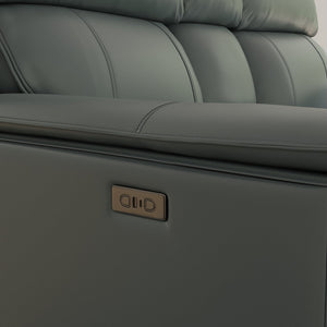 English Elm Oslo Dual Power Reclining Love Seat With Console – Luxurious Sapphire Comfort & Modern Design B339P411568