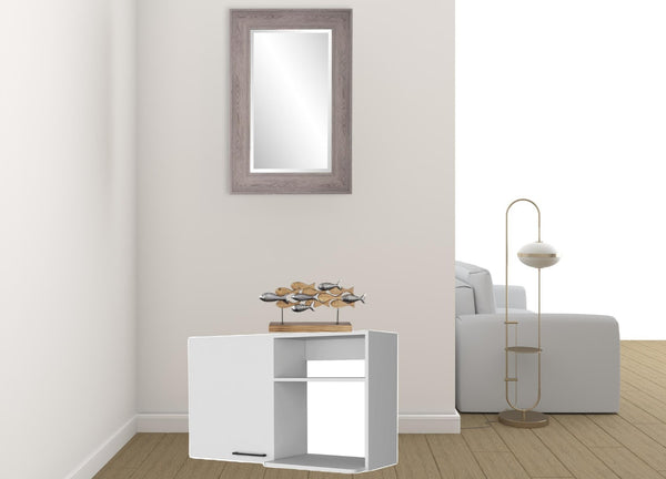 HomeRoots 39" Elegant White Accent Cabinet with Open Shelves & Stylish Storage for Living Room or Hallway 518042