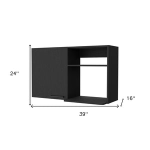 HomeRoots 39" Black Accent Cabinet - Stylish Storage Solution with Two Shelves for Any Room in Your Home! 518043