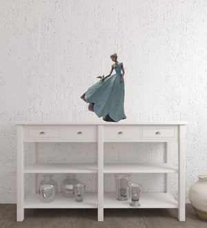 Homeroots Set Of Two 21" Blue Resin Woman Figurine Tabletop Sculpture  Cement 518073