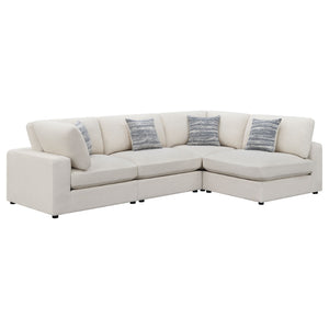 English Elm Rhette Beige 4-Piece Upholstered Sectional With Reversible Cushions & Jacquard Accent Pillows B062S00995-GIGA