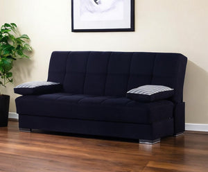 Homeroots 75" Chenille Sleeper Sofa And Toss Pillows With Brown Legs   518146