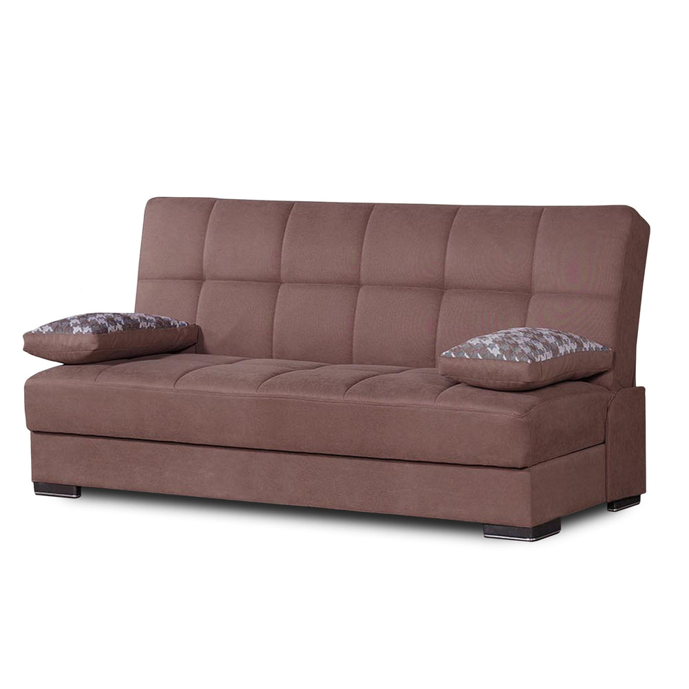 Homeroots 75" Brown Chenille Sleeper Sofa And Toss Pillows   518150