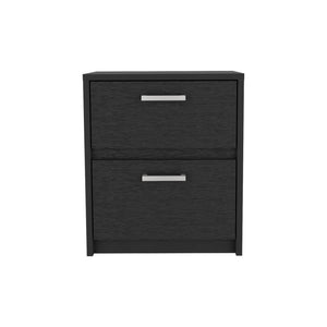 Homeroots 19" Black Two Drawer Nightstand   518162