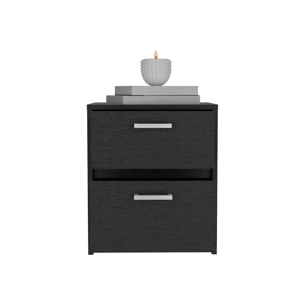 Homeroots 19" Black Two Drawer Nightstand   518162