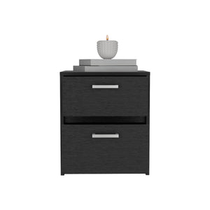 Homeroots 19" Black Two Drawer Nightstand   518162