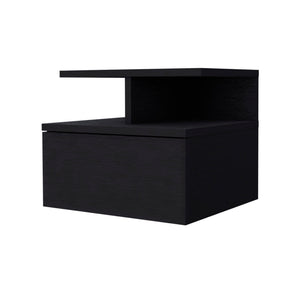 Homeroots 12" Black One Drawer Nightstand With Integrated Tech   518170