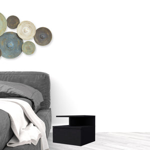 Homeroots 12" Black One Drawer Nightstand With Integrated Tech   518170