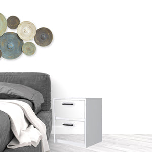 Homeroots 19" White Two Drawer Nightstand With Integrated Tech   518171