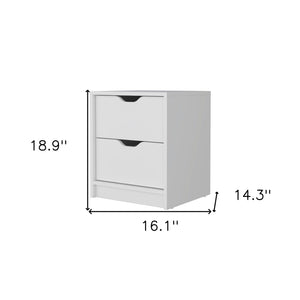 Homeroots 19" White Two Drawer Nightstand With Integrated Tech   518175