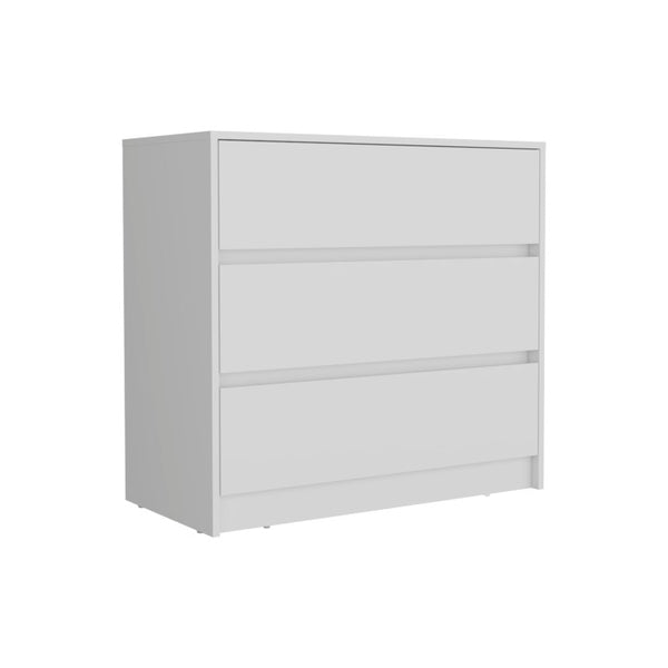 33 Inch Solid Wood Three Drawer Dresser for Bedroom Storage and Organization