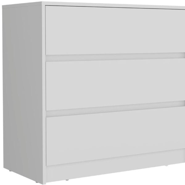 33 Inch Solid Wood Three Drawer Dresser for Bedroom Storage and Organization