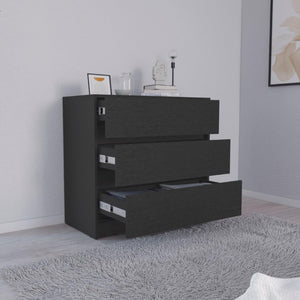 33 Inch Solid Wood Three Drawer Dresser for Bedroom Storage and Organization