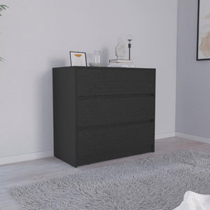 33 Inch Solid Wood Three Drawer Dresser for Bedroom Storage and Organization