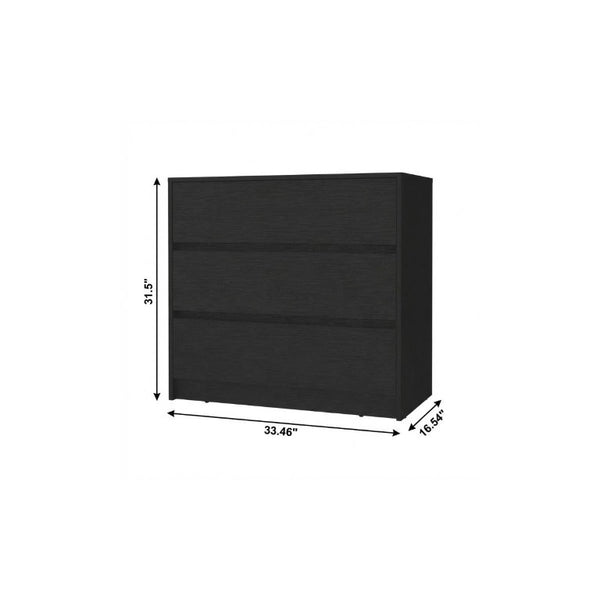 33 Inch Solid Wood Three Drawer Dresser for Bedroom Storage and Organization
