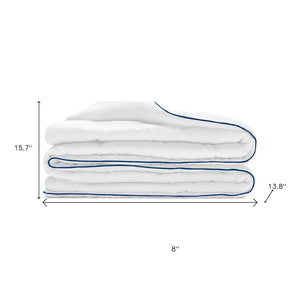 HomeRoots White Queen Washable Comforter - Plush Duck Down & Feather Fill for Year-Round Cozy Sleep Experience 518184