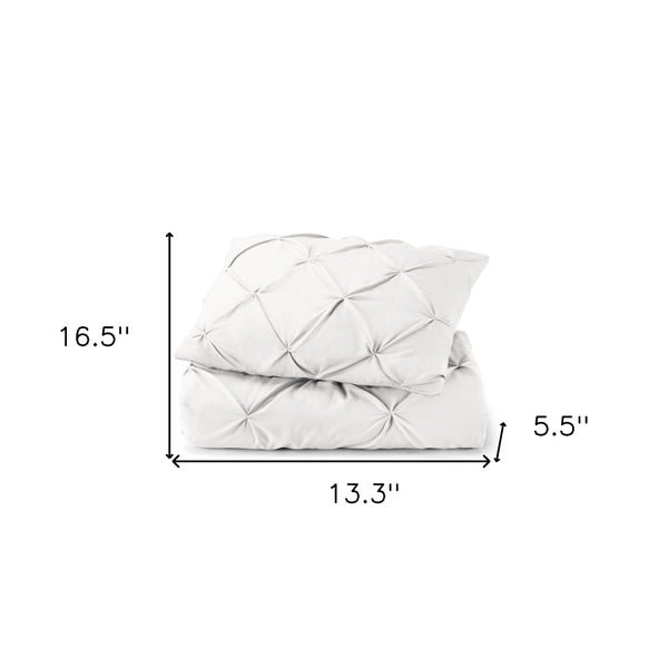 HomeRoots White King Microfiber Comforter - Hypoallergenic Down Alternative, Machine Washable & All-Season Warmth 518185